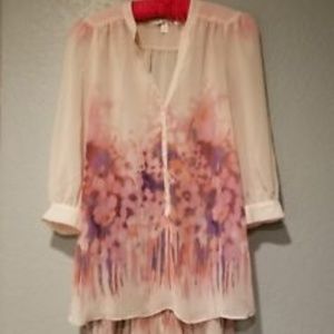 Lauren Conrad Sheer button down blouse